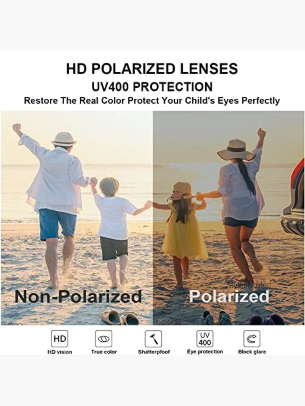 Polarized Aviator Sunglasses for Kids Teens Youth Small Face 52mm
